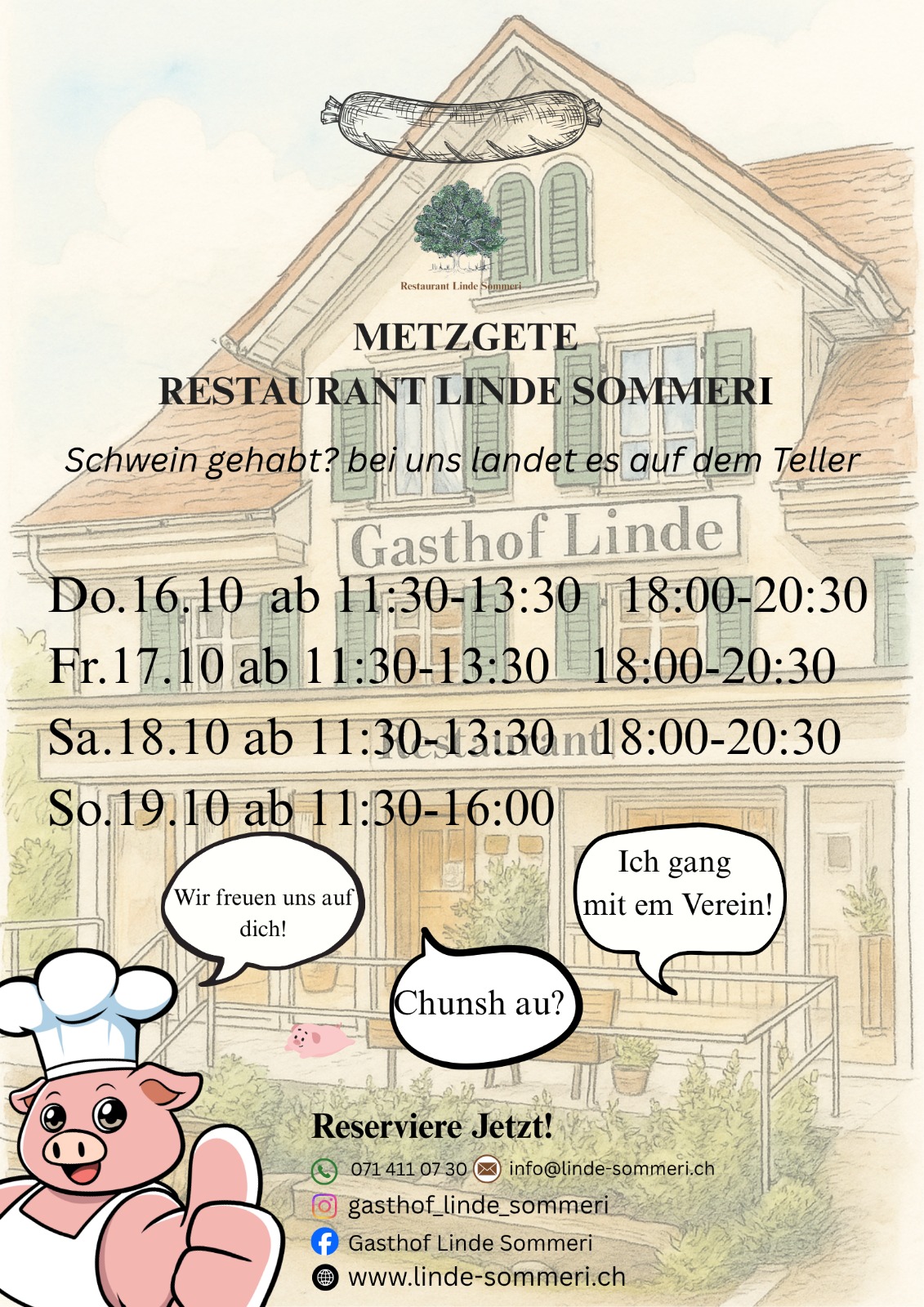 Metzgete in der Linde Sommeri Poster